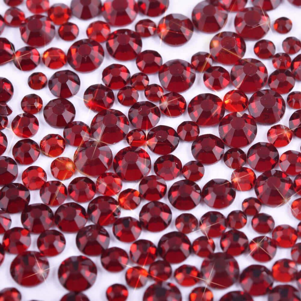 Стрази Swarovski SS3,4,5,6,8,10 Mix Siam, 1400 шт