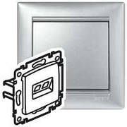 Розетка інформаційна кат 5e UTP 2хRJ45 алюміній Valena Legrand 770231