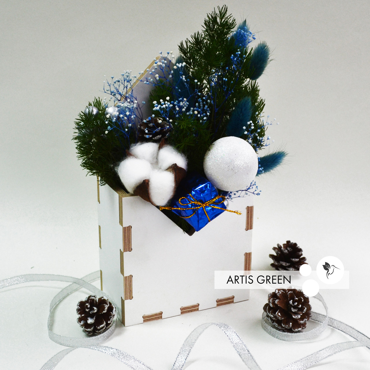 Фіто-конвертик ручної роботи зі стабілізованих рослин "Artis Green", S93