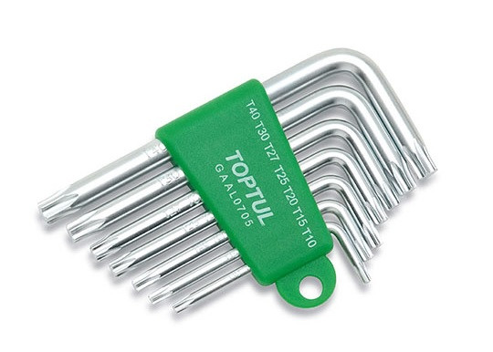 Набір Г-обр. ключів TORX T10-T40 7ед. Toptul GAAL0705