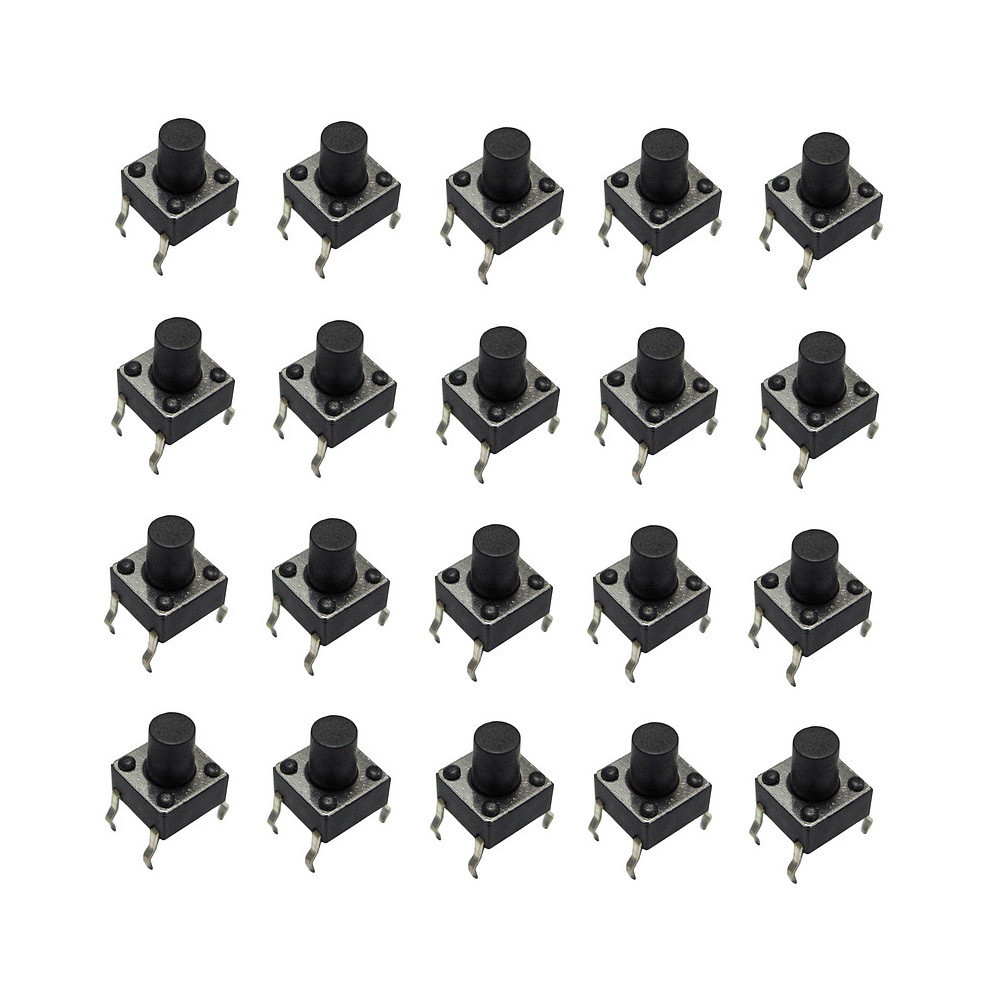 Мікрик тактова кнопка 100шт, DIP 4 контакти, 6x6x7мм, фото 1