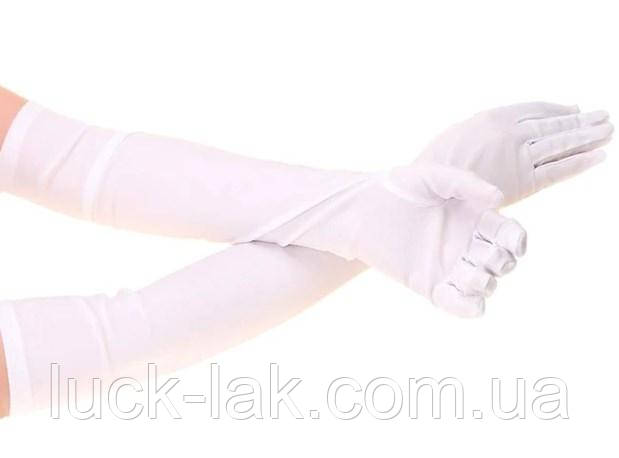 Перчатки стрейч-атлас, 55 см, за локоть, длинные - фото 1 - id-p854676077