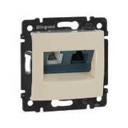 Подвійна розетка RJ 45 Кат. 5е/6 UTP + RJ 11 слонова кістка Valena Legrand 774180