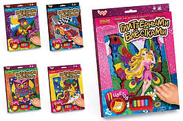 KMPH-02-01 Набір для творчості — Розмальовування глітерними блисками за номерами мінім Danko Toys