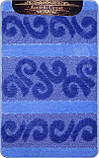 Синій набір килимків Туреччина 3Д з малюнком у ванну кімнату та туалет, фото 9
