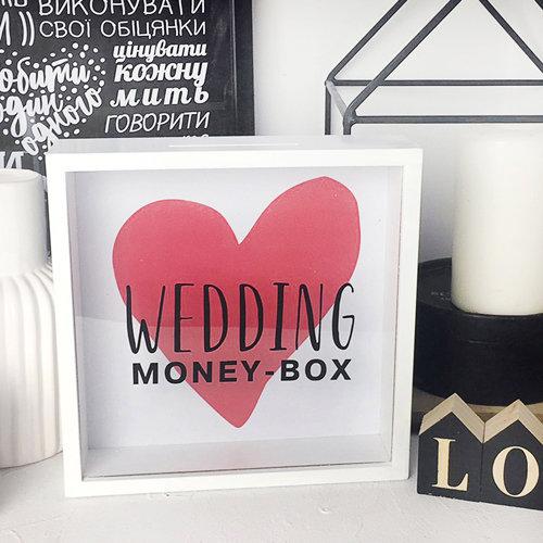 Дерев'яна скарбничка Wedding money-box подарунок