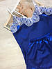 Жіноча атласна піжама майка шорти електрик, фото 2