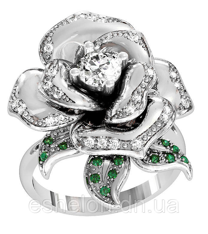 Кільце жіноче срібне Luxurious flower