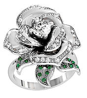 Кольцо женское серебряное Luxurious flower
