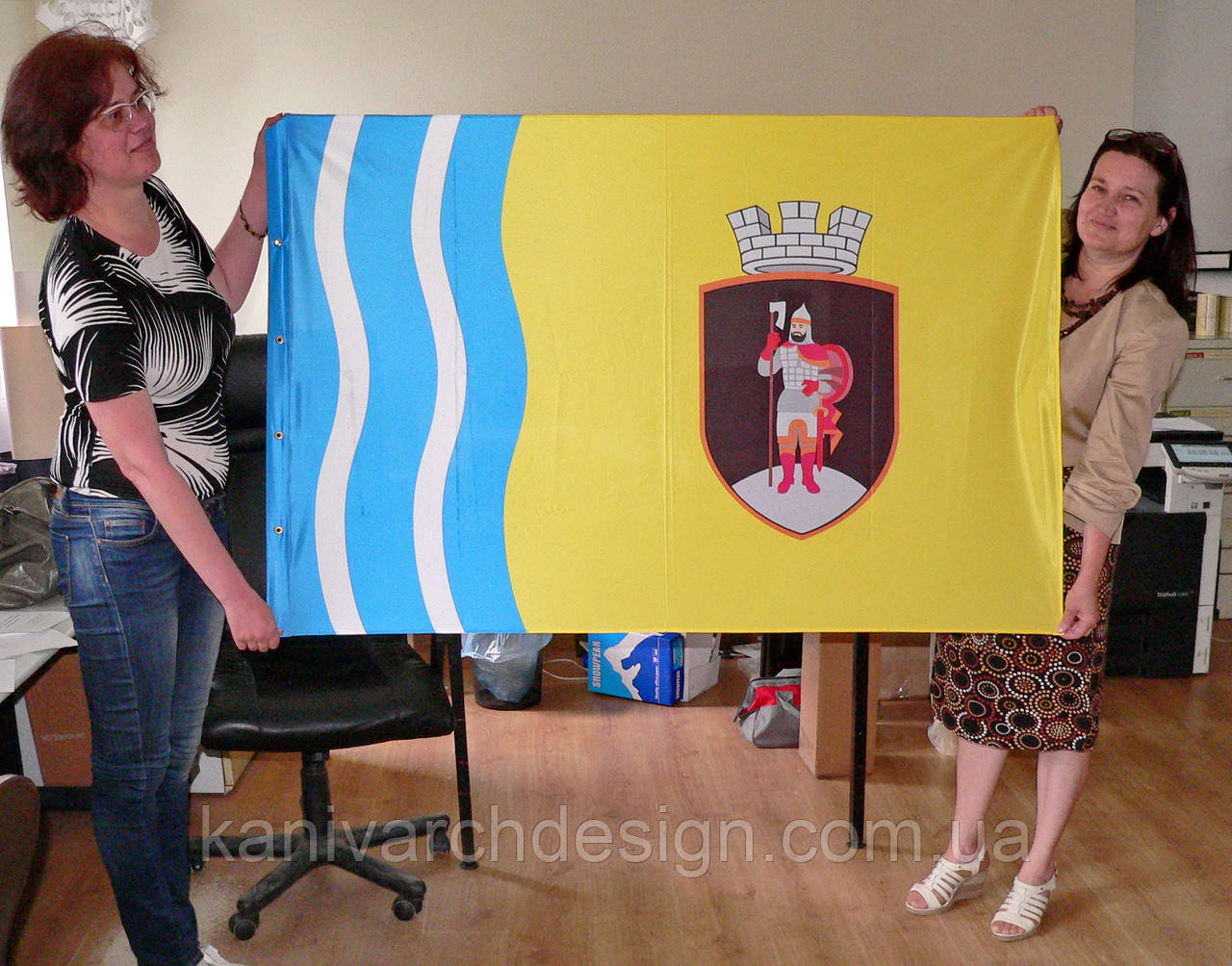 Прапор канава односторонній, розмір 900х1400, флажна тканина, люверси для флагштоку