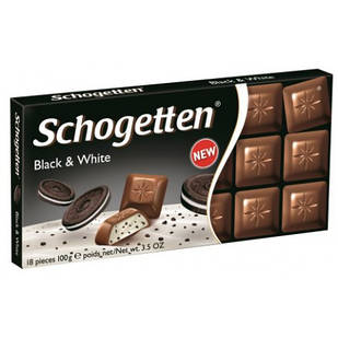 Шоколад молочний зі шматочками печива орео Schogetten Black&White (Печиво OREO), 100 г, Німеччина