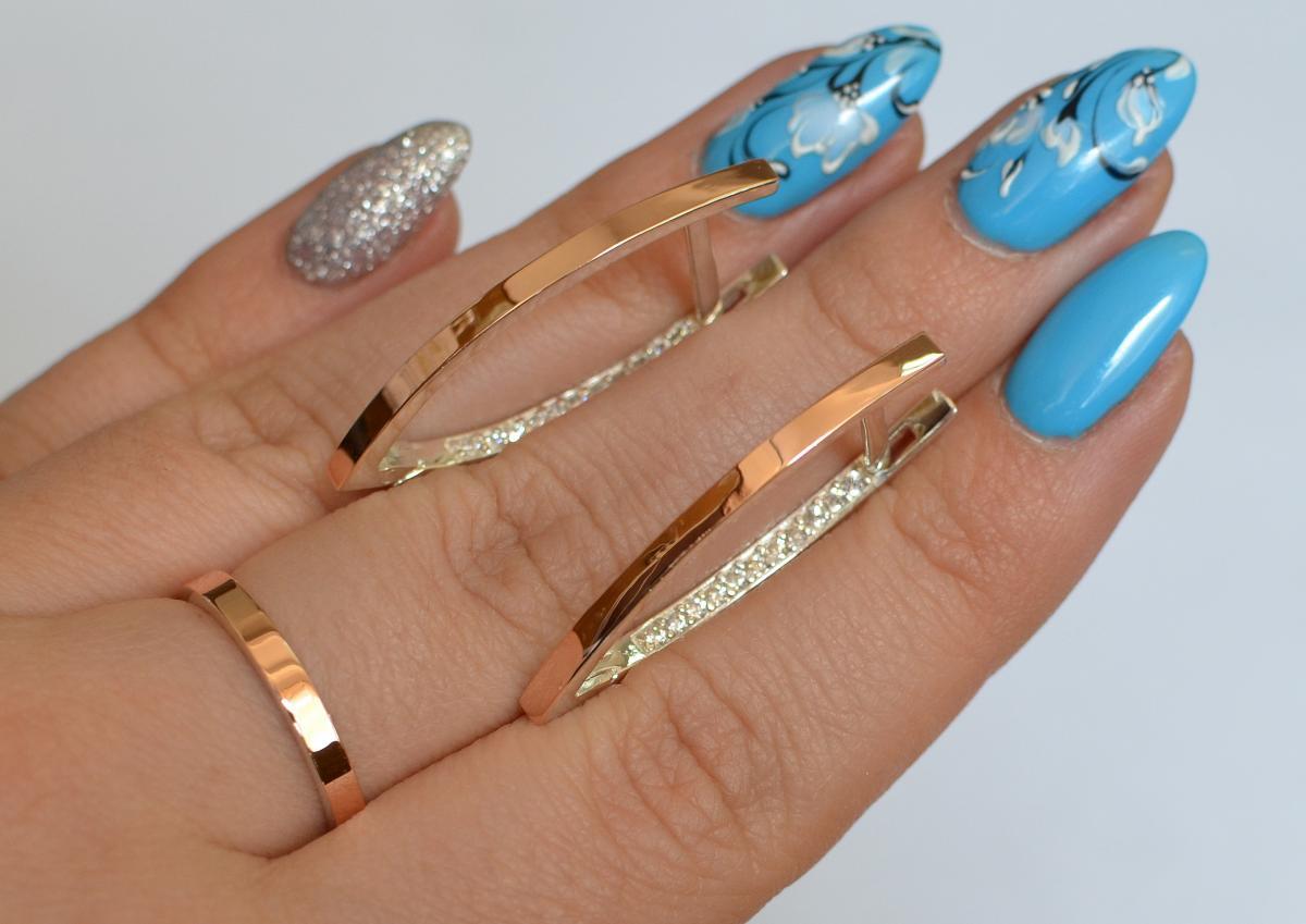 Срібний набір з золотими вставками, фото 1