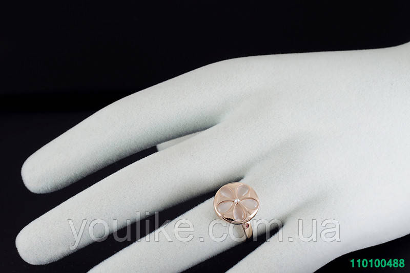 Чудесное кольцо с кристаллами Swarovski и лунным камнем, в золоте 0488 - фото 4 - id-p75980699