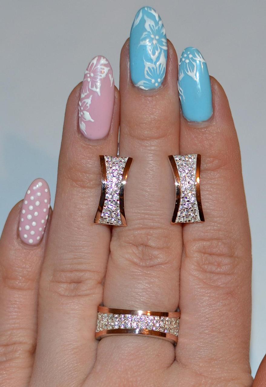 Срібний набір з вставками золота, фото 1