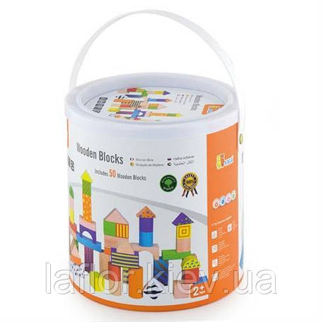 Набір кубиків Viga Toys 50 штук, фото 1