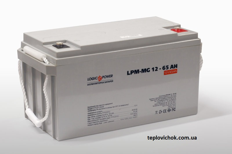 Акумулятор гелевий LogicPower LPM-GL 12V 65AH, фото 1