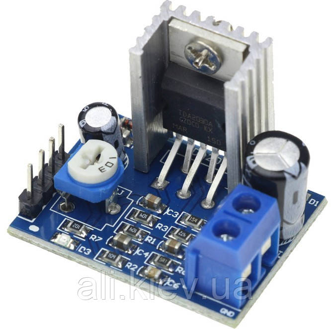 Підсилювач звуку моно TDA2030A 1х18W, 6-12V плата модуль