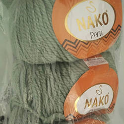 Турецька пряжа для в'язання NAKO Peru(перу) шерсть з альпака -292 зелений мигдаль
