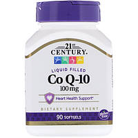 Чистый коэнзим Q10, 21st Century Health Care, CoQ-10, 100 mg, 90 капсул