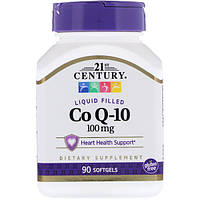 Чистий коензим Q10, 21st Century Health Care, CoQ-10, 100 mg, 90 капсул
