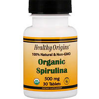 Органічна спіруліна, Healthy Origins, 500 мг, 30 таблеток