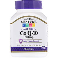 Коензим Q10, 21st Century Health Care, 200 мг, 90 капсул