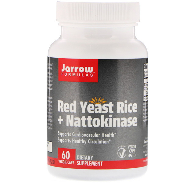 Наттокиназа і червоний рис, Jarrow Formulas, 60 капсул