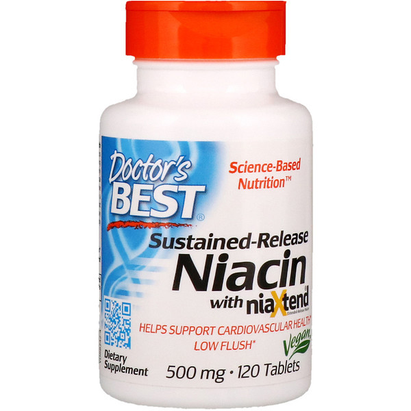 Вітамін В3 (ніацин), Doctor's s Best, 500 мг, 120 таблеток