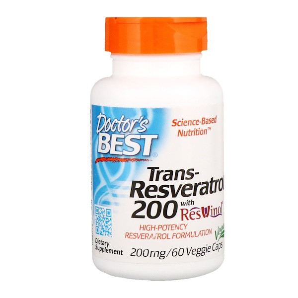 Ресвератрол, Doctor's s Best, 200 мг, 60 капсул