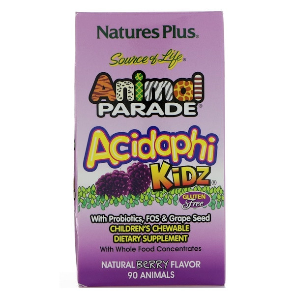 Ацидофілус дитячий, nature's Plus, Animal Parade, 90 жувальних цукерок