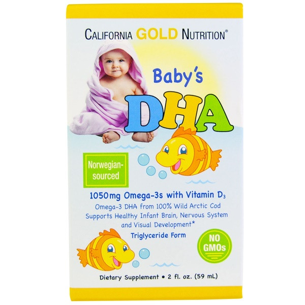 Риб'ячий жир з ДГК для дітей, омега-3, California Gold Nutrition, Baby DHA, 59 мл