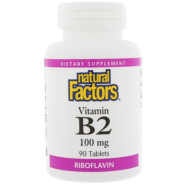 Вітамін В-2 Рибофлавін, Natural Factors, B2 Riboflavin, 100 мг 90 таблеток