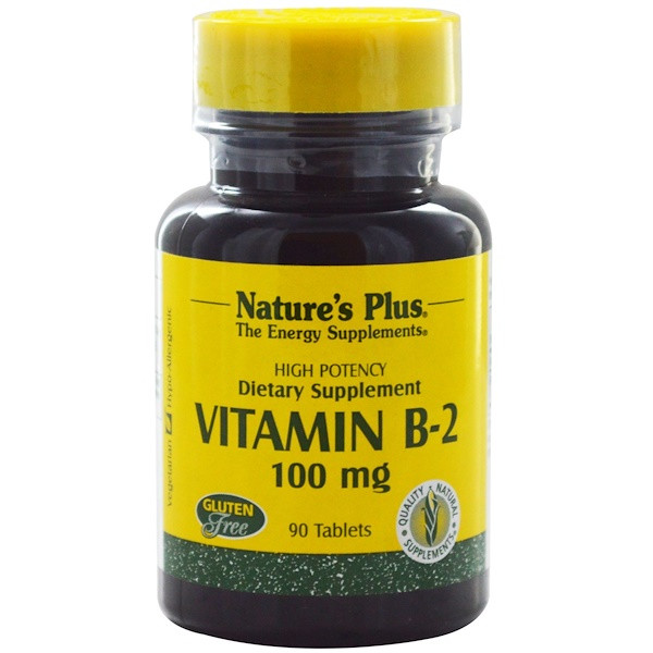 Вітамін В-2 Рибофлавін, nature's Plus, 100 мг, 90 таблеток