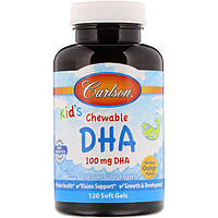 ДГК для дітей жувальна, смак апельсина, Carlson Labs, Chewable DHA, 120 капсул