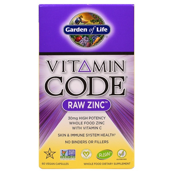 Вітаміни з цинком, Garden of Life, 60 капсул