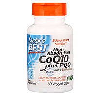 Коэнзим и пирролохинолинхинон CoQ10 plus PQQ Doctor's Best 60 капсул