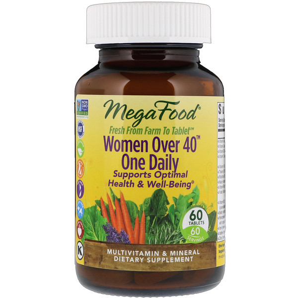 Вітаміни для жінок, Mega Food, 40+, 60 таблеток