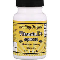 Вітамін Д3, Healthy Origins, 10 000 МО, 120 капсул