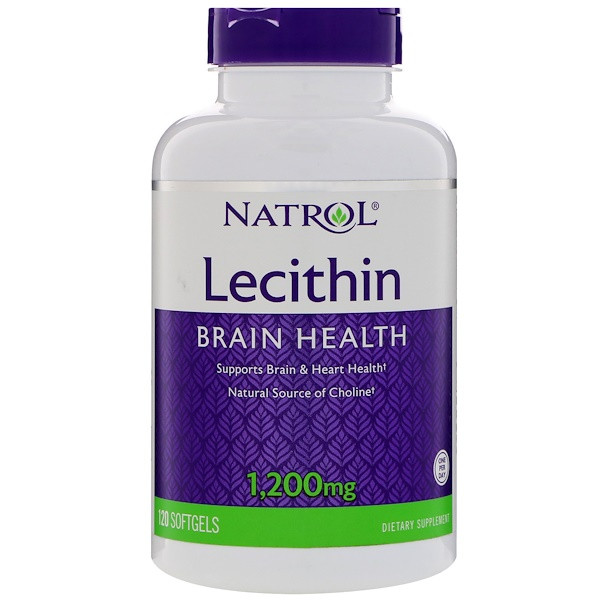 Лецитин, Natrol, 1200 мг, 120 капсул