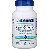 Омега 3, Life Extension, 60 капсул