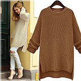 Жіночий светр подовжений коричневи опт, фото 9