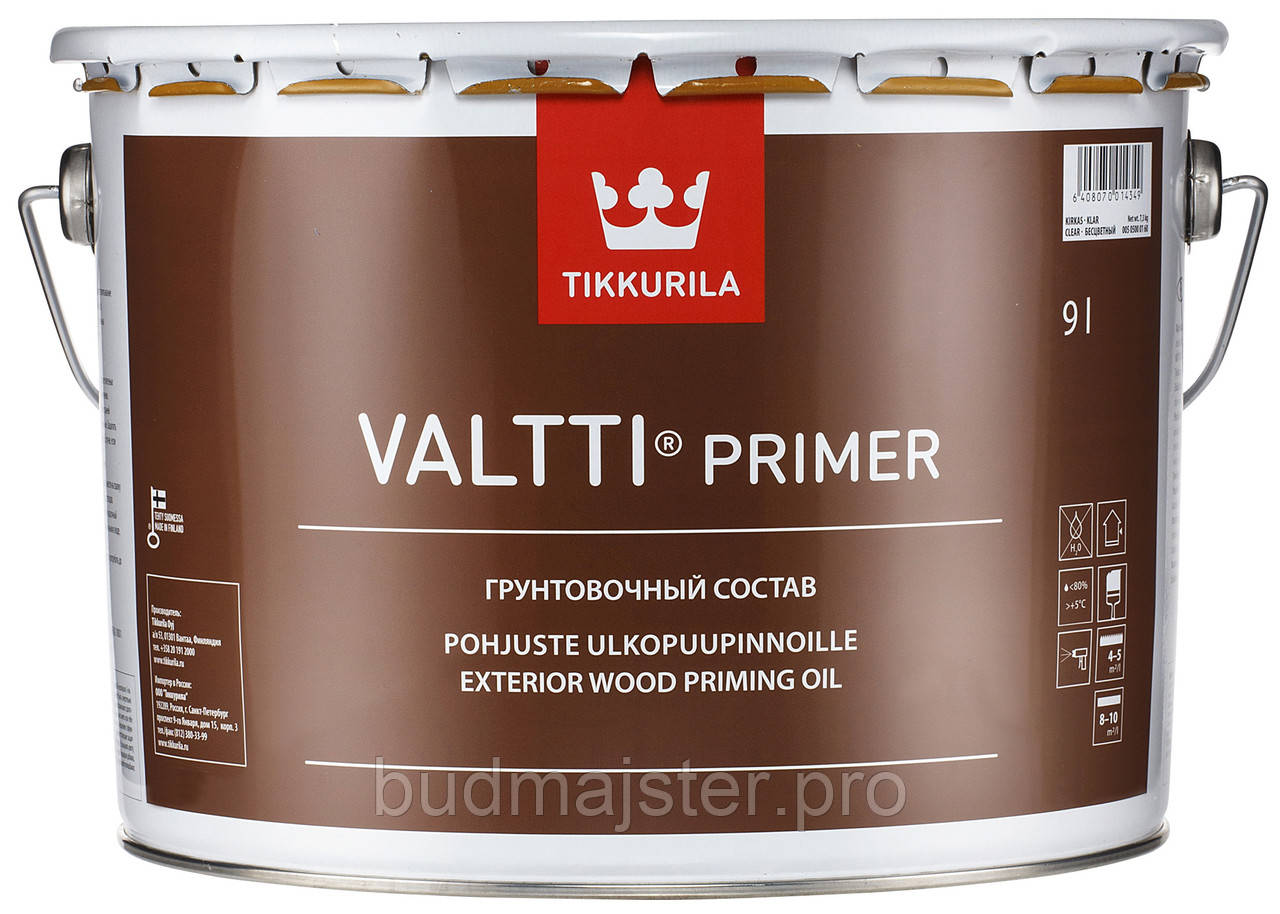 Засіб Tikkurila Валті Праймер безбарвний, 9 л
