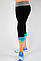 Жіночі спортивні великі розміри безшовні бриджі манжет меланж м'ята біфлекс, фото 2