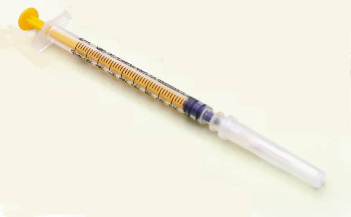 Інсуліновий Шприц 1 мл U-100 зі знімною голкою трикомпонентний Alexpharm, фото 1