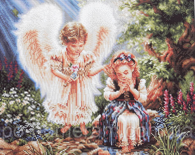 Алмазная мозаика на подрамнике Ангелочки у ручья