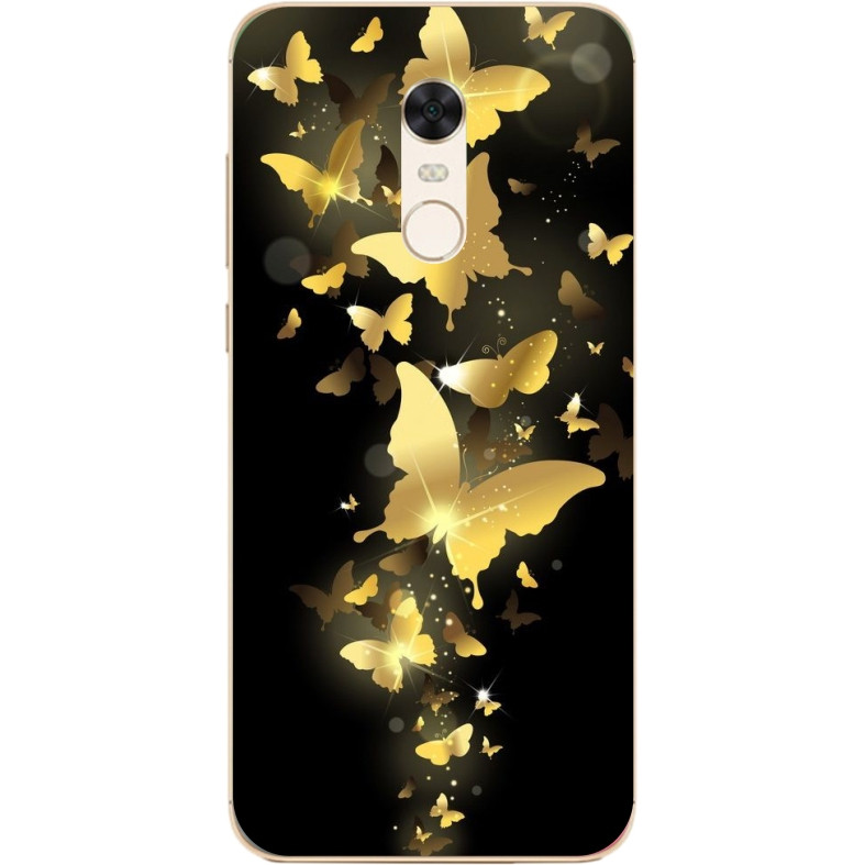 Чохол силіконовий для Xiaomi Redmi 5 Plus з малюнком Золоті метелики