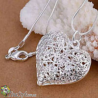 Підвіска кулон серце велике LOVE ланцюжок стерлінгове срібло 925 для закоханих тиффані tiffany