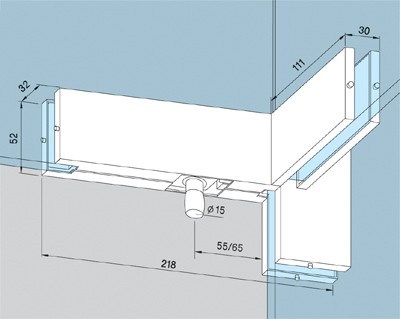 Кріплення Dorma Glas Fin PT41 фрамуги верхнього світла ребра жорсткості скляних дверей вітрин перегородок