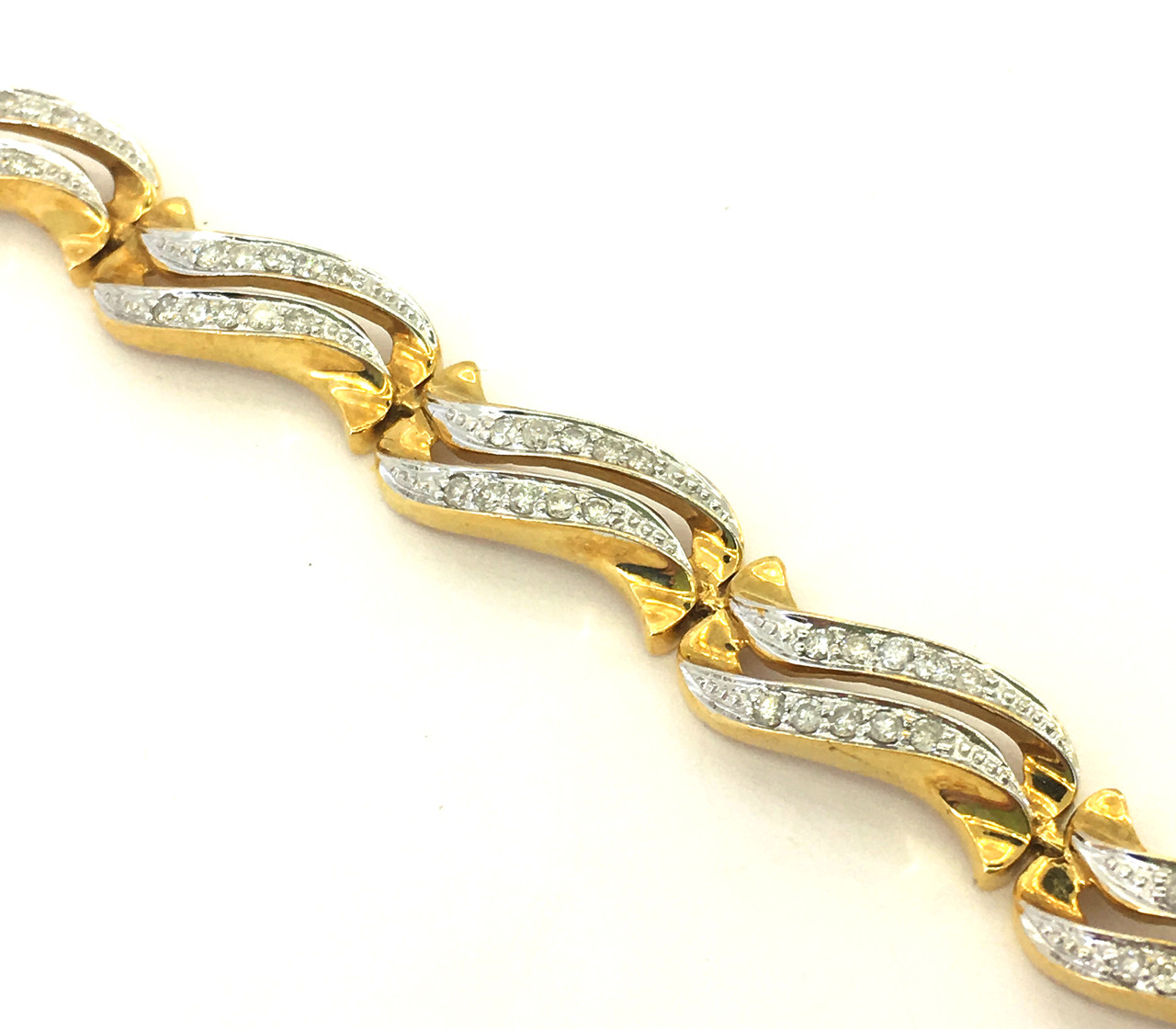 Золотий браслет з діамантами, 18 розмір, фото 1