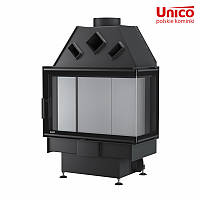 Каминная топка Unico Dragon 2B Raster с БОКОВЫМ СТЕКЛОМ БЕЗ РАМЫ